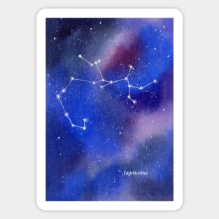 Sagittarius Star Constellation with Galaxy Background Sticker